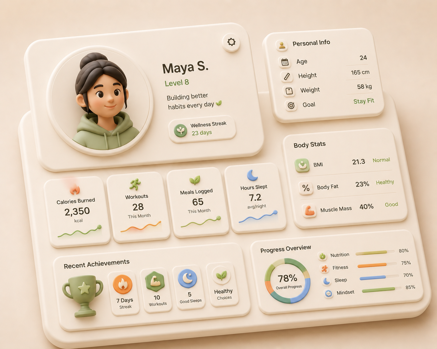 NutriCore Profile app screen